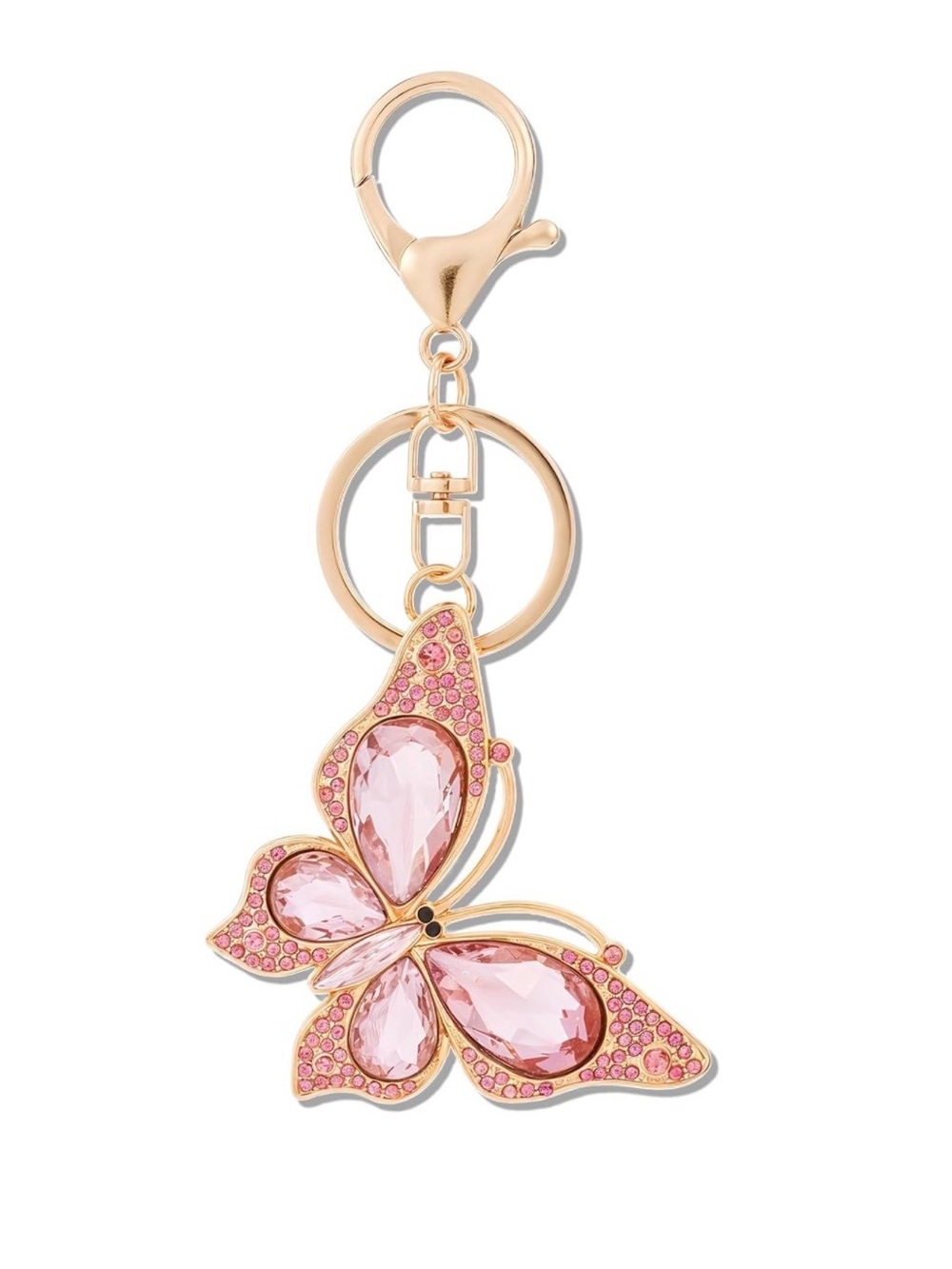 $16.00- Pink Crystal Blinged Butterfly Bag Charm Keychain